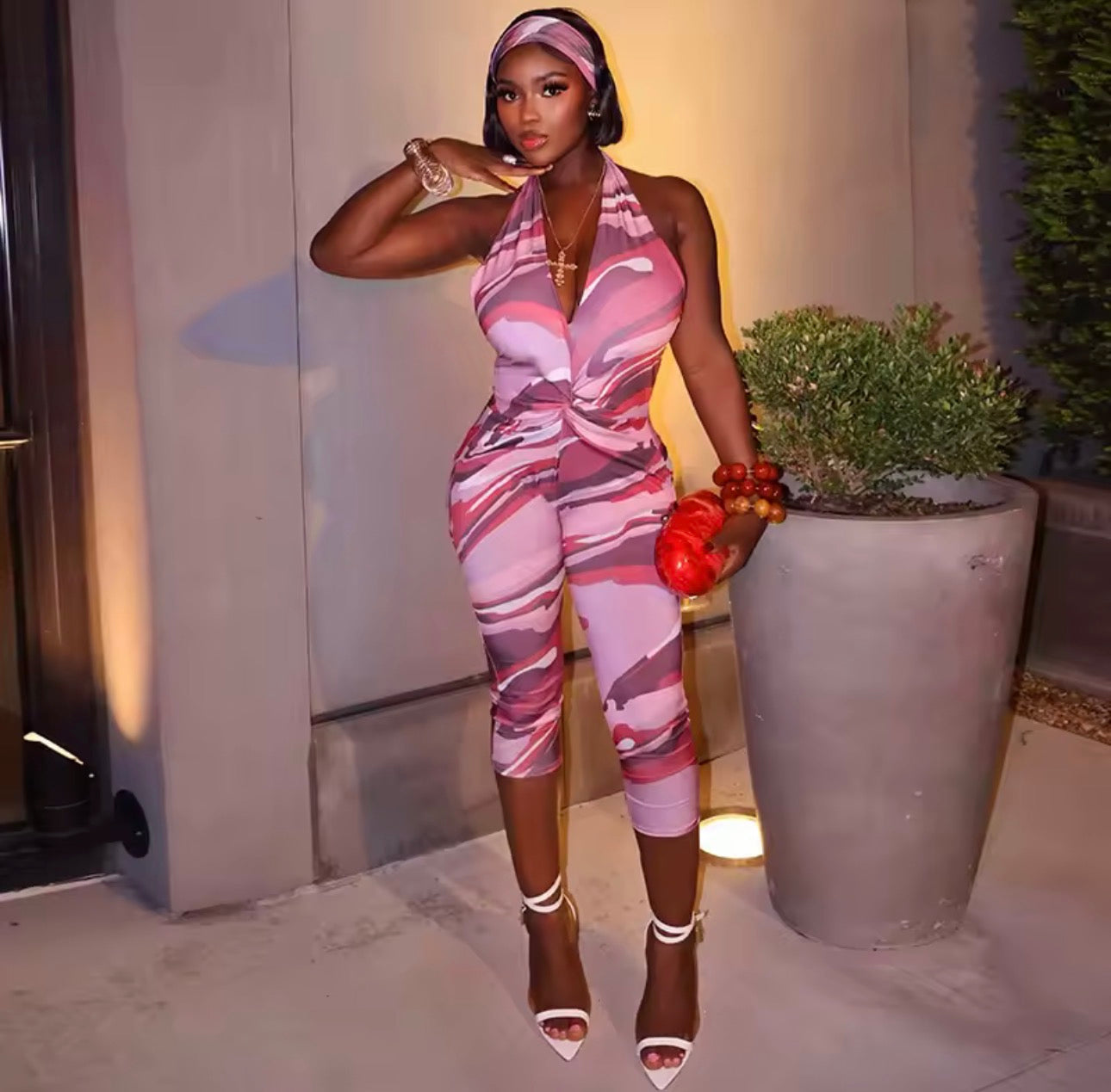 Pink Pop jumpsuit set