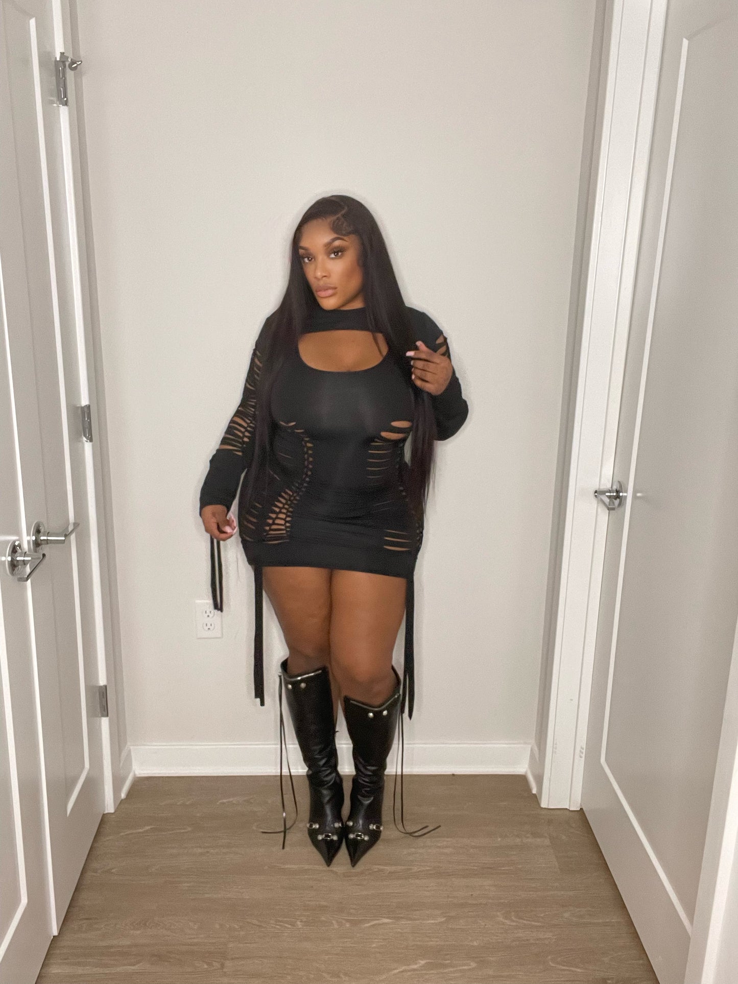 Tie Me Up Dress Black