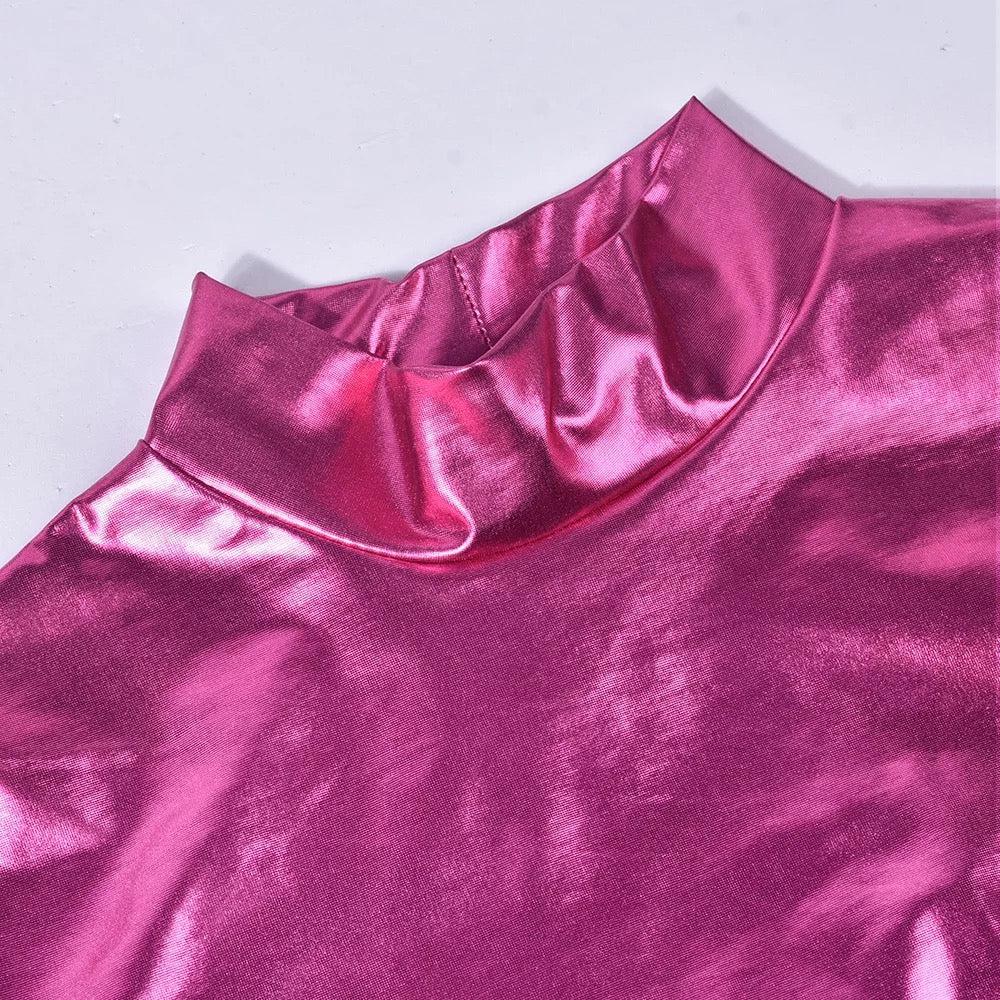 Love Galore Pink Metallic Two Piece Set