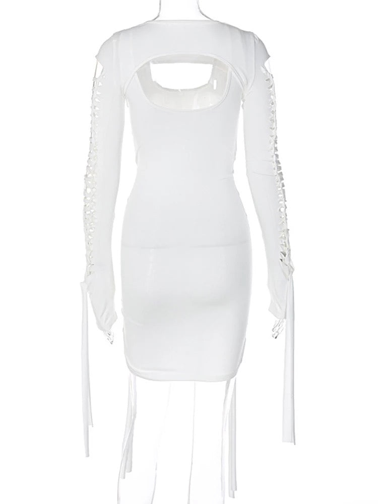 Tie Me Up Dress White
