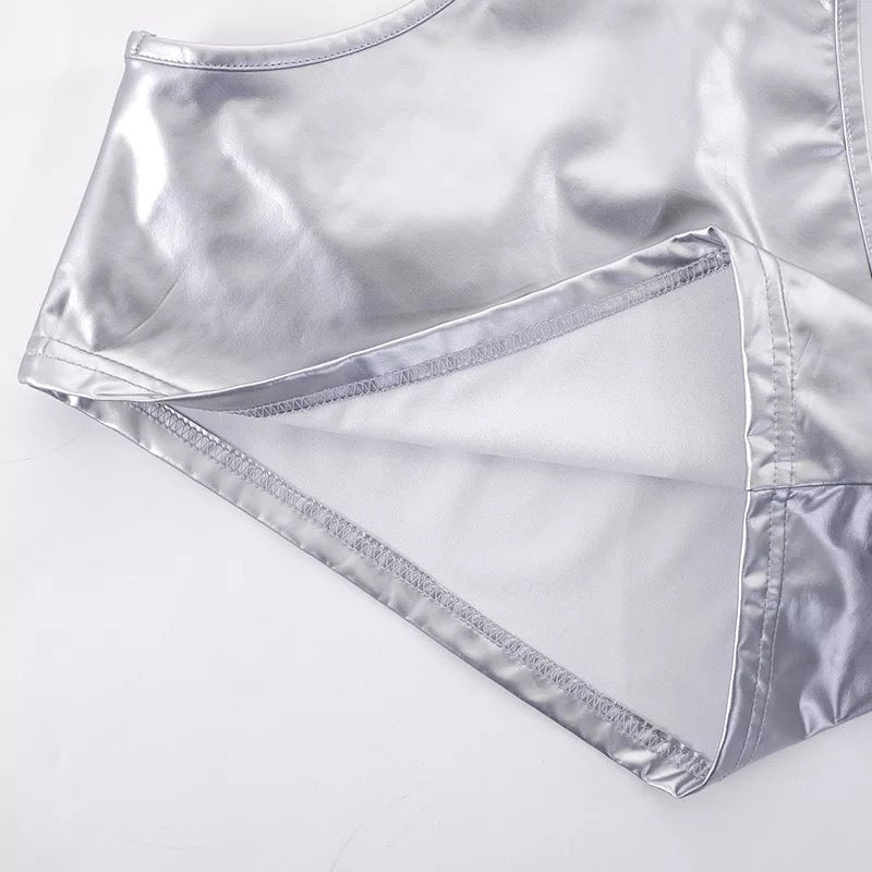Star Girl Silver Metallic Two piece set