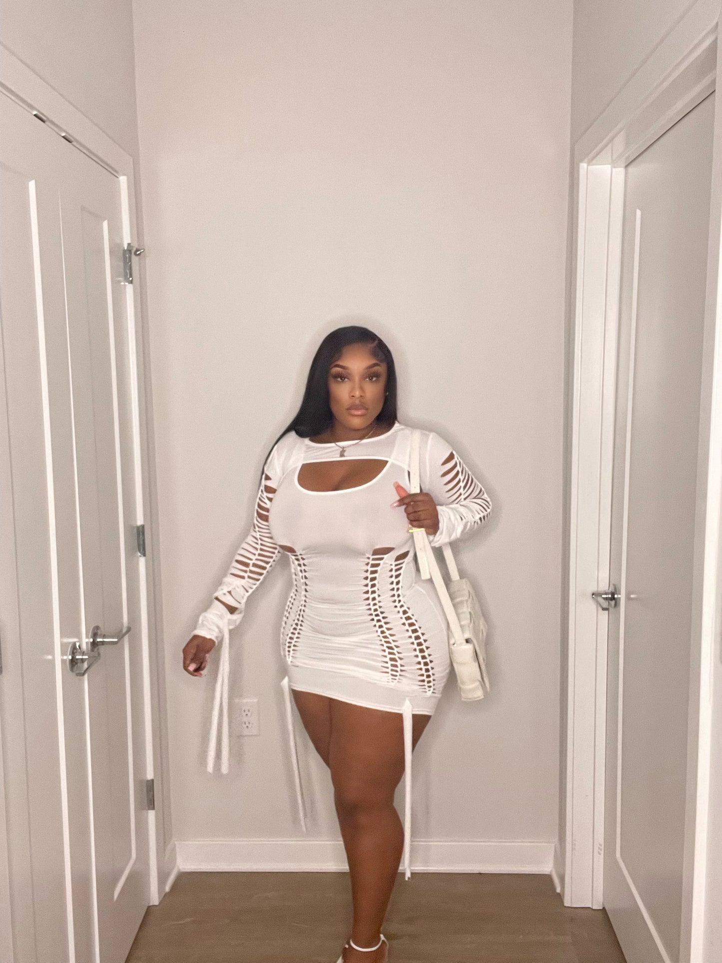 Tie Me Up Dress White