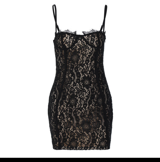 Late night lace Mini Dress