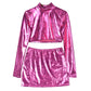 Love Galore Pink Metallic Two Piece Set