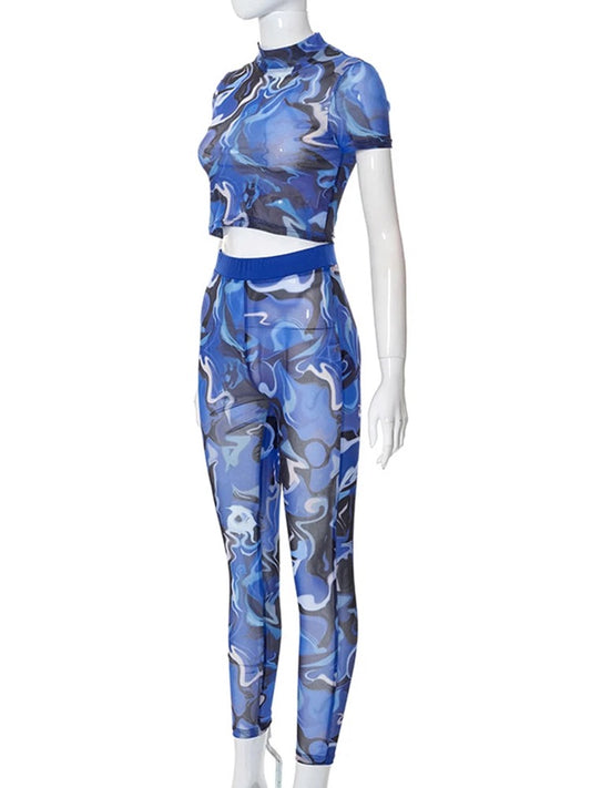 Marble Me Blue Two Piece Set