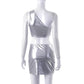 Star Girl Silver Metallic Two piece set