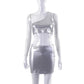 Star Girl Silver Metallic Two piece set